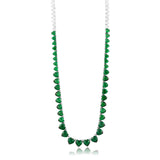 Graduated Heart Tennis Necklace