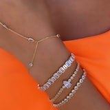 Round Tennis with Pear Stone Bracelet