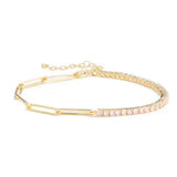 Half Paper Clip & Tennis Bracelet