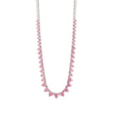 Graduated Heart Tennis Necklace