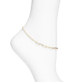 Half Tennis Half Paper Clip Anklet