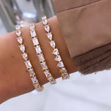 Half Heart Half Pear Tennis Bracelet