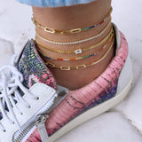 Rainbow Tennis Anklet 2mm
