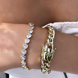 Bezel-Set Heart Tennis Bracelet