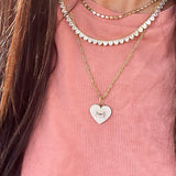Pave Heart & Stone Charm