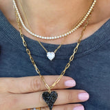 Pave Heart Charm