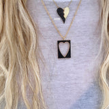Half Pave Heart Necklace