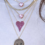 Fancy Heart Gold Tennis Necklace