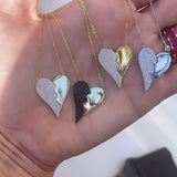 Half Pave Heart Necklace