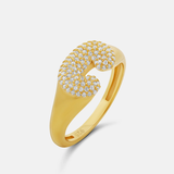 Personalized Pave Bubble Initial Ring