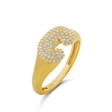 Personalized Pave Bubble Initial Ring