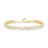 Alternating Bezel-Set Heart Tennis Bracelet