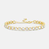 Alternating Bezel-Set Heart Tennis Bracelet