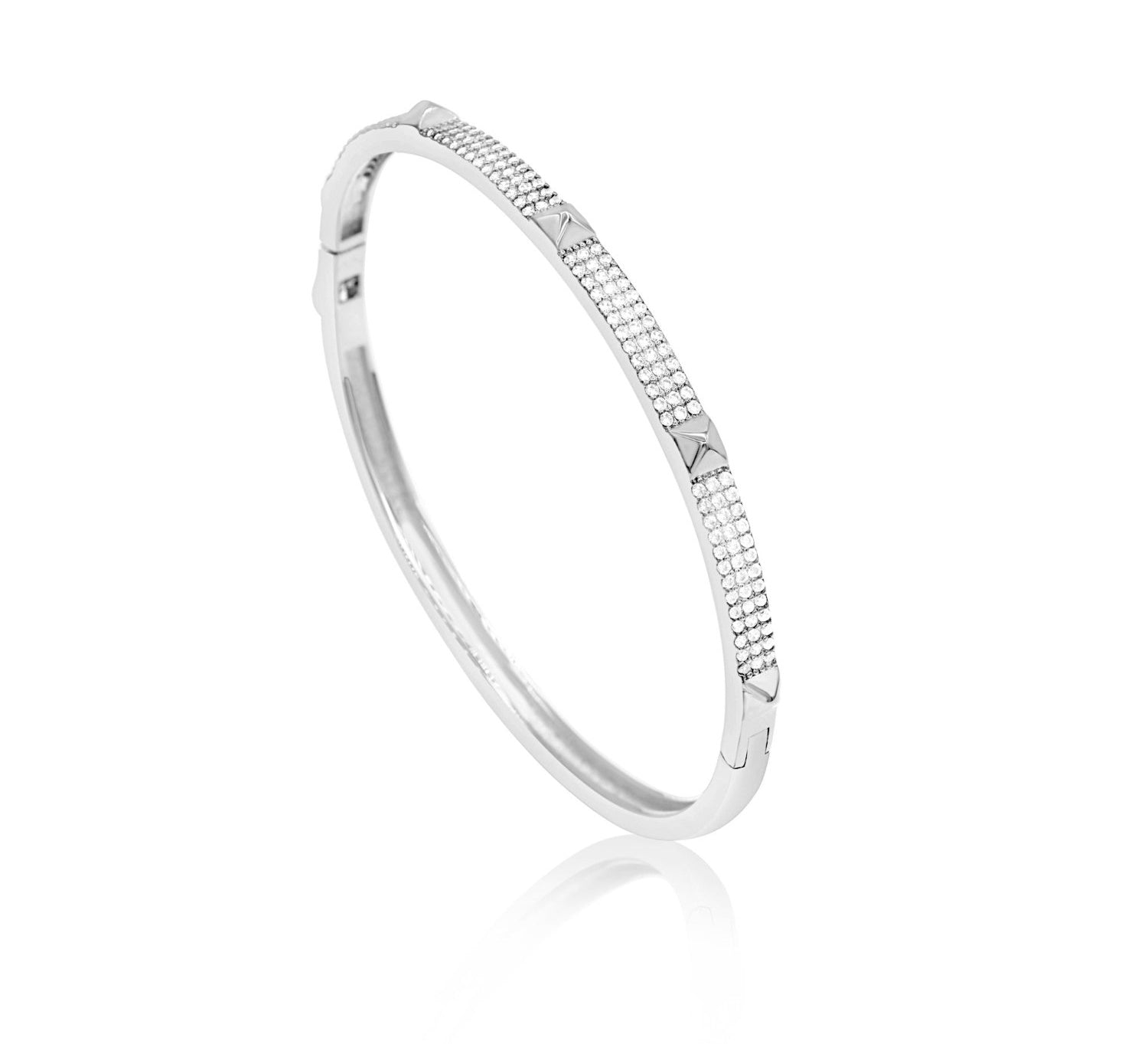 Pave Studded 3 Row Bangle