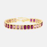 Bezel-Set Colored Emerald Tennis Bracelet