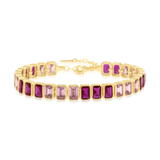 Bezel-Set Colored Emerald Tennis Bracelet