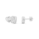 Two Stone Fancy Shape Bezel-Set Studs