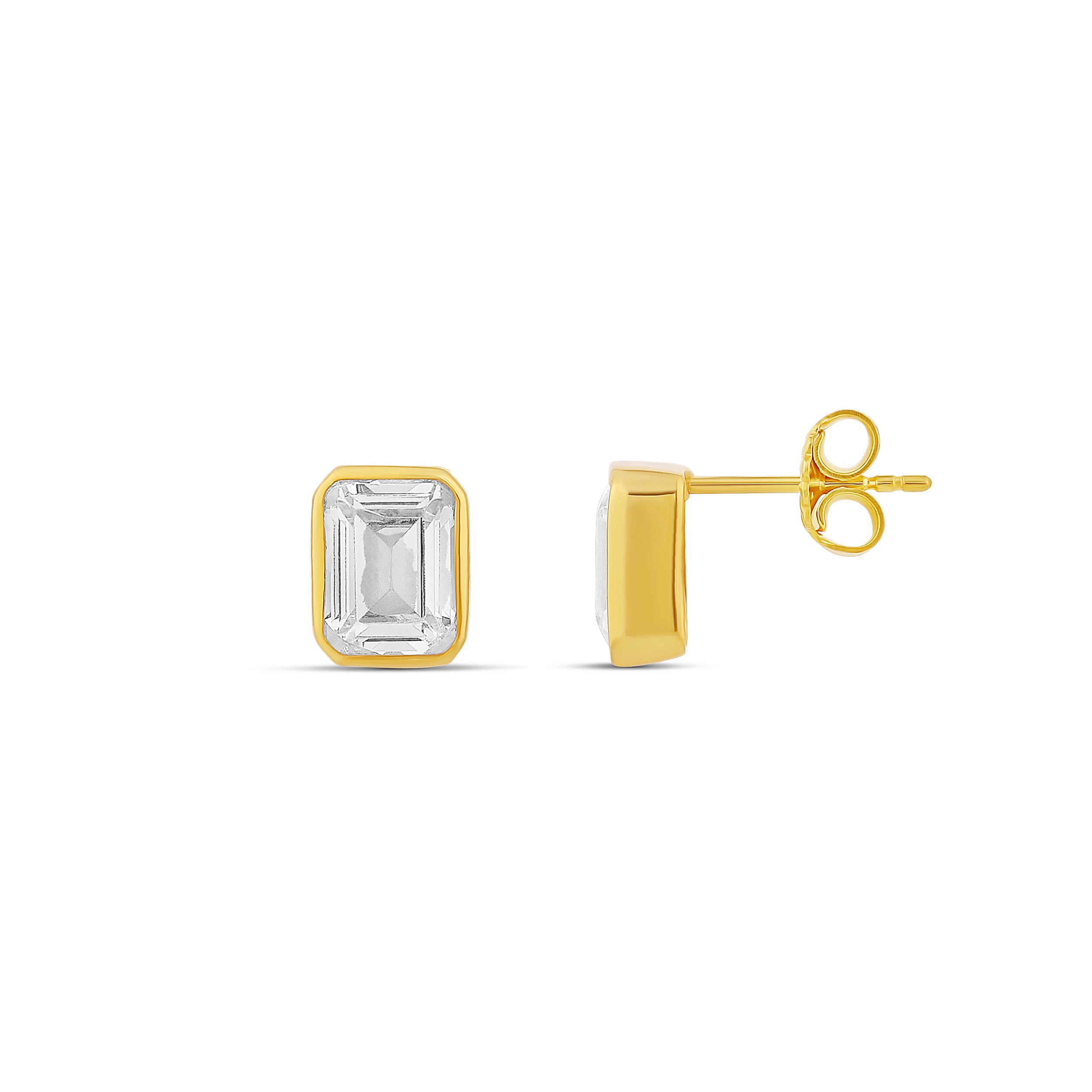 Fancy Shape Bezel Set Stud