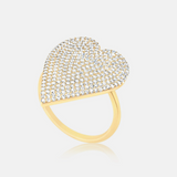 Pave Statement Heart Ring