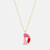 Enamel Initial Retro Necklace