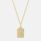 Mini Pave Initial Medallion
