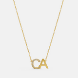 Personalized Pave Two Initial Necklace