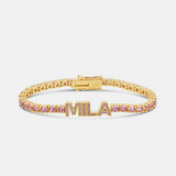 Personalized Colored Name Tennis Bracelet