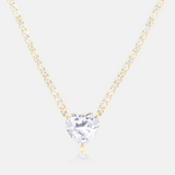 Fancy Heart Gold Tennis Necklace