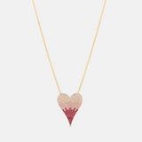 Large Pave Ombré Heart Necklace