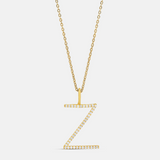Personalized Jumbo Pave Block Initial Charm Necklace