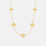 Multi Large Fluted Flower Necklace