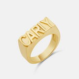 Personalized Block Letter Ring