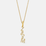 Personalized Pave Stacked Initials Charm Necklace