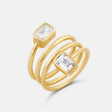 Emerald Spiral Statement Ring