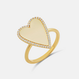Heart Pave Outline Ring