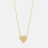 Scattered Stone Puffy Heart Necklace