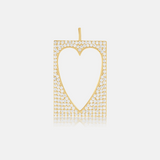 Open Pave Heart Tag