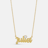Personalized Name Necklace With Floating Heart