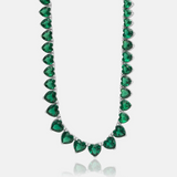 Graduated Heart Tennis Necklace