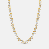 Bezel-Set Heart Tennis Necklace
