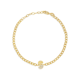Personalized Half Pave Half Fluted Initial Bracelet