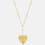 Personalized Fluted Heart Initial Y Necklace