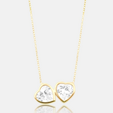 Two Stone Bezel-Set Necklace