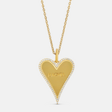 Personalized Pave Heart Outline Name Charm Necklace