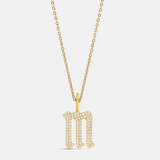 Personalized Gothic Initial Charm Necklace