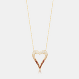 Pave Ombre Cut Out Heart Necklace