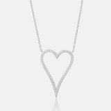 Thin Cut Out Pave Heart
