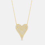 14k Gold Large Pave Heart