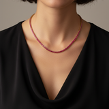 Classic Ruby 2mm Tennis Necklace