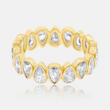 Pear Bezel Set Eternity Band